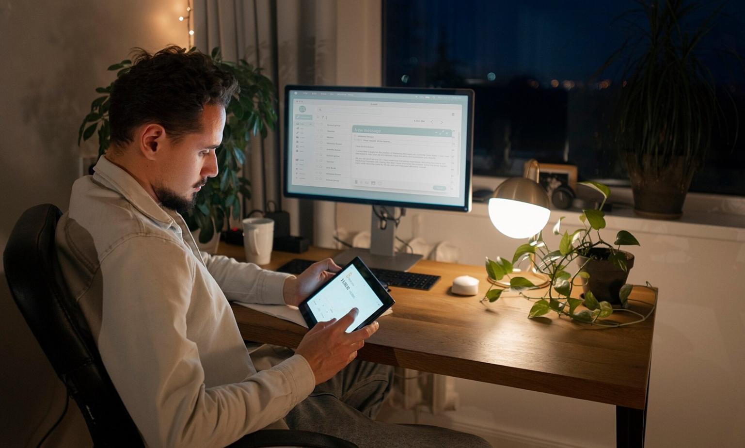 Business partners reviewing financial documents together